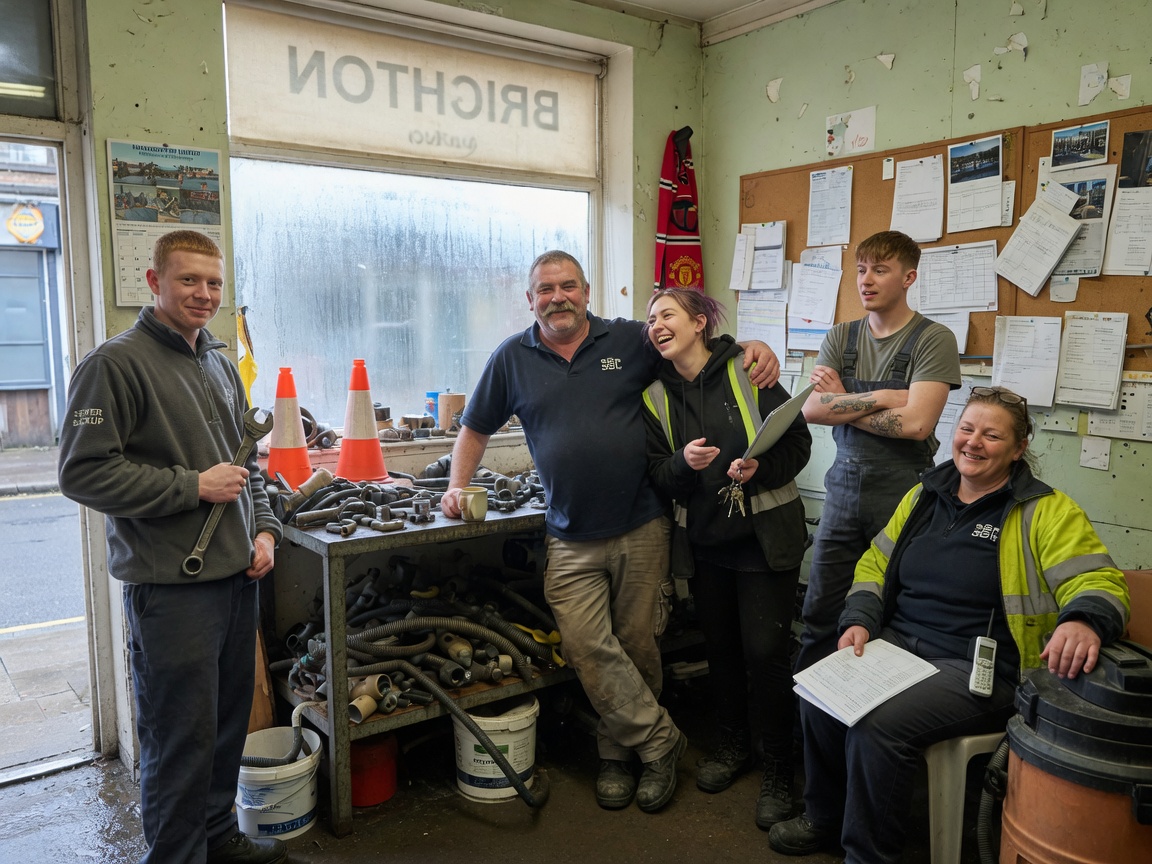 The Brighton Sewer Pros team at work in Brighton